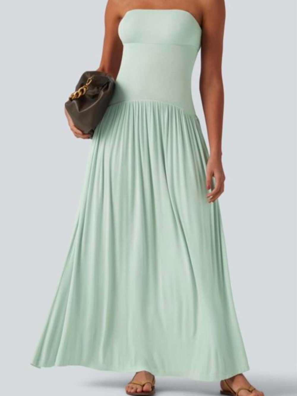 Halara Ribbed Flowy Maxi Slip Dress with Pockets